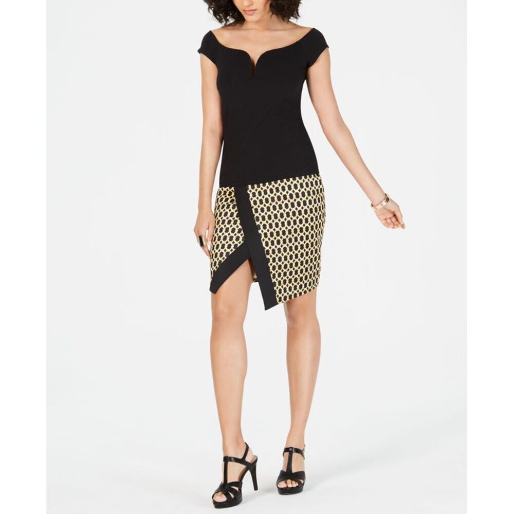 Thalia Sodi Printed Wrap Scuba Skirt
